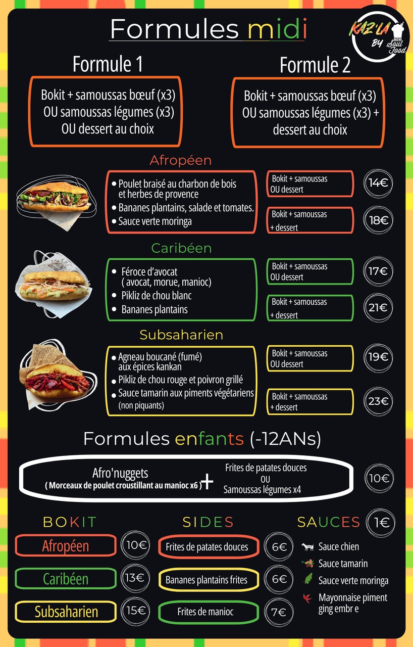 KAZ'LA by NewSoulFood menu 1