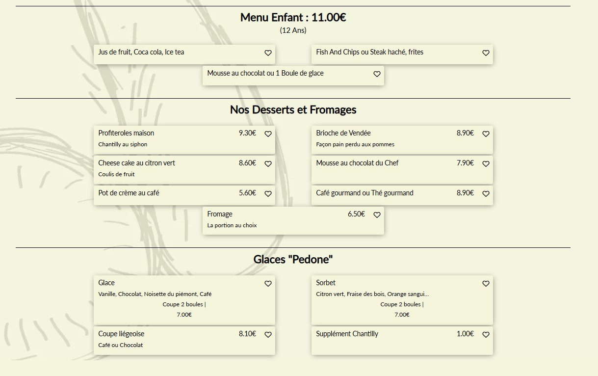 la Manufacture menu 5