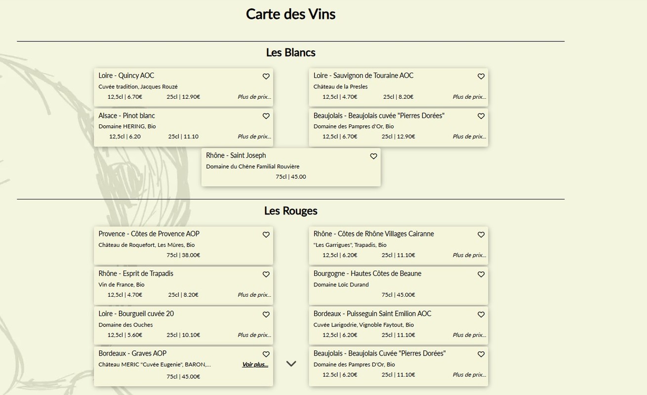 la Manufacture menu 6