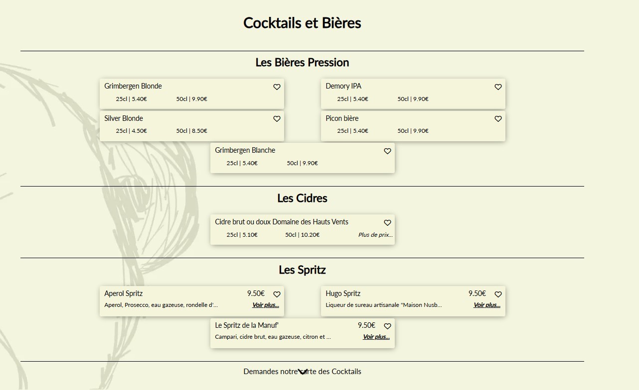 la Manufacture menu 8
