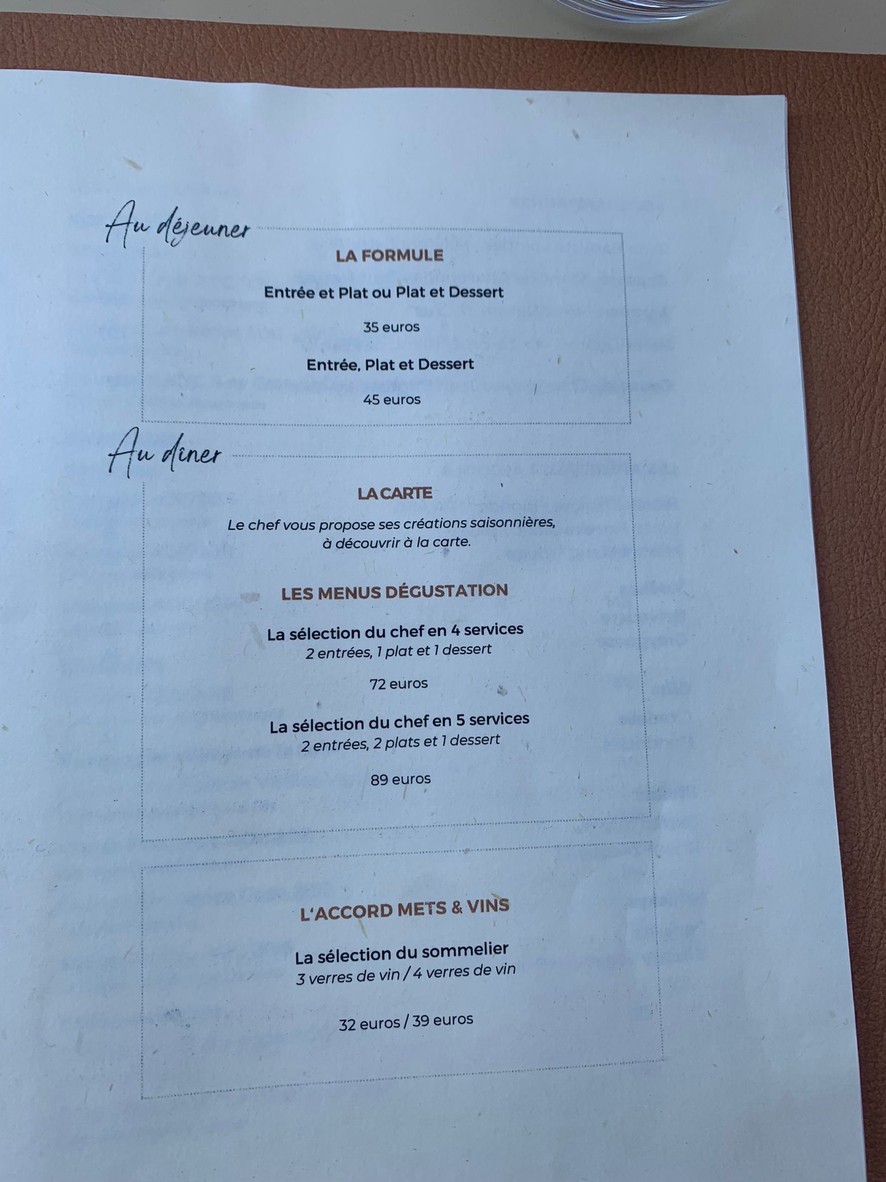 La Traboule menu 1