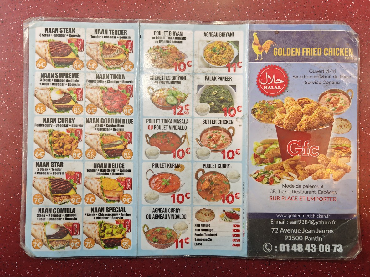 Golden Fried Chicken menu 1