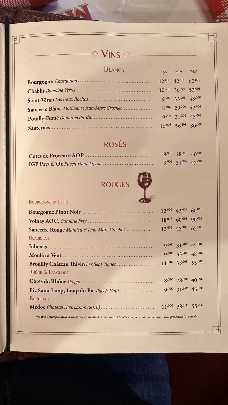 Ma Bourgogne menu 2