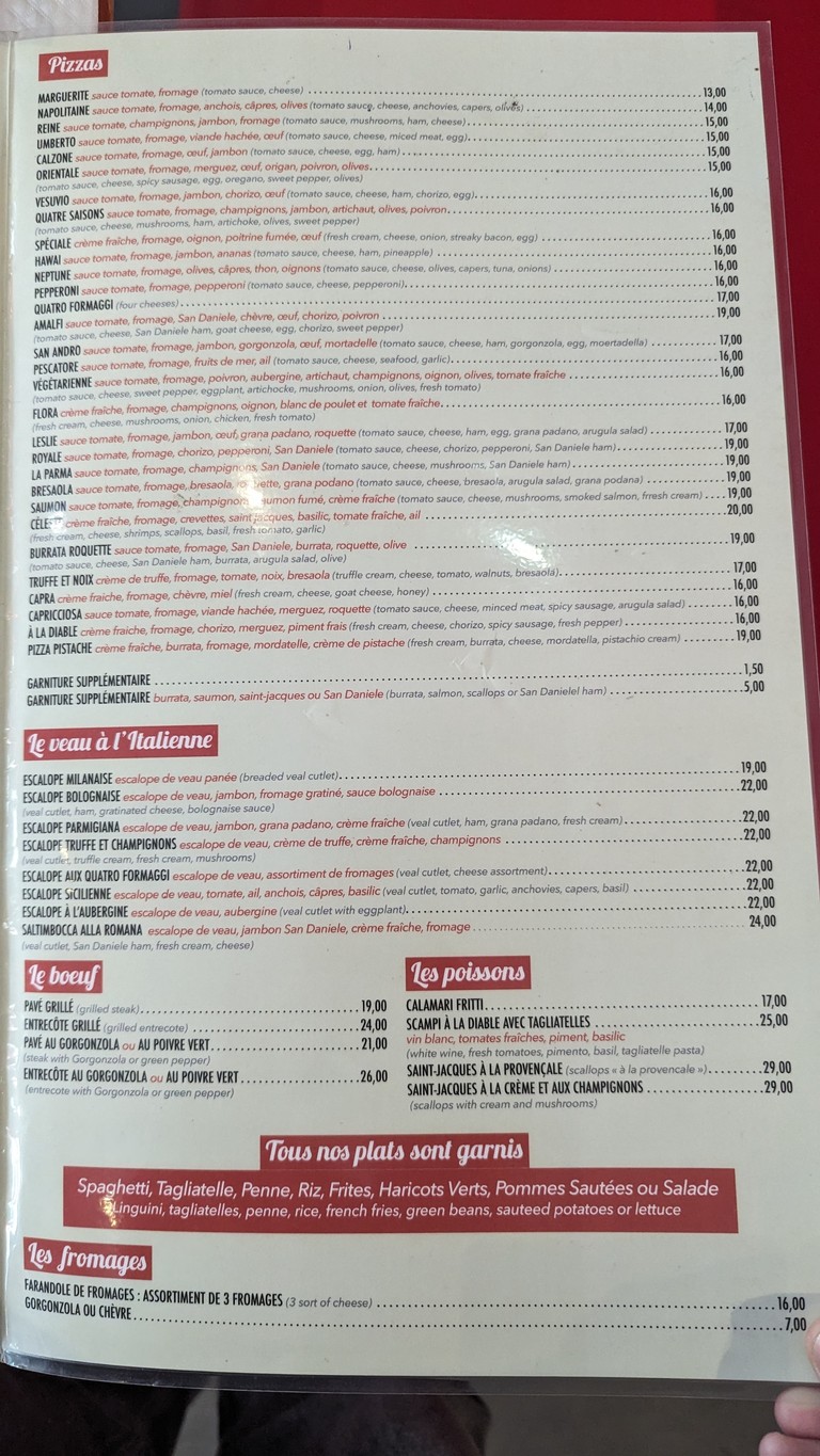 Amalfi menu 2