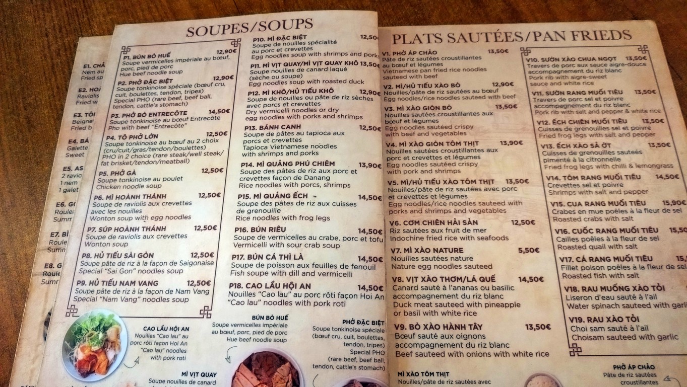 Indochine menu 1