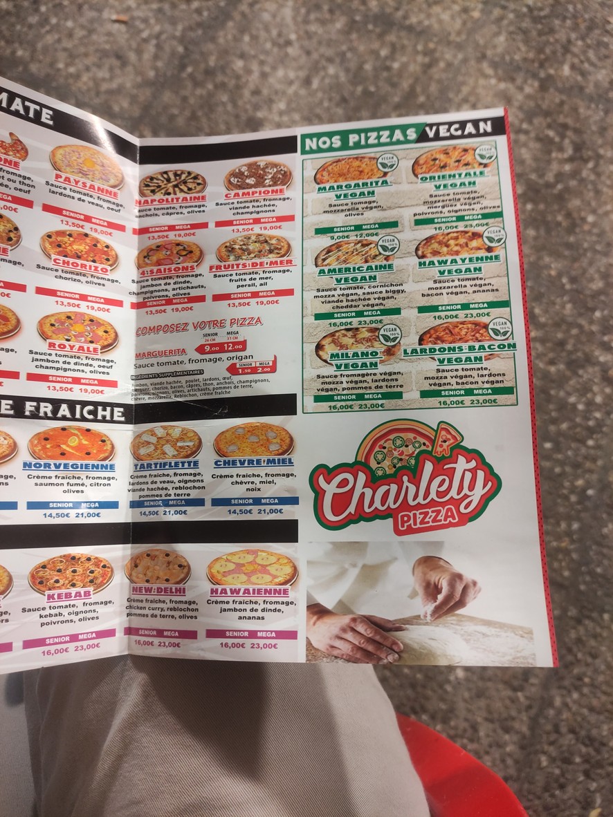 CHARLETY PIZZA menu 2