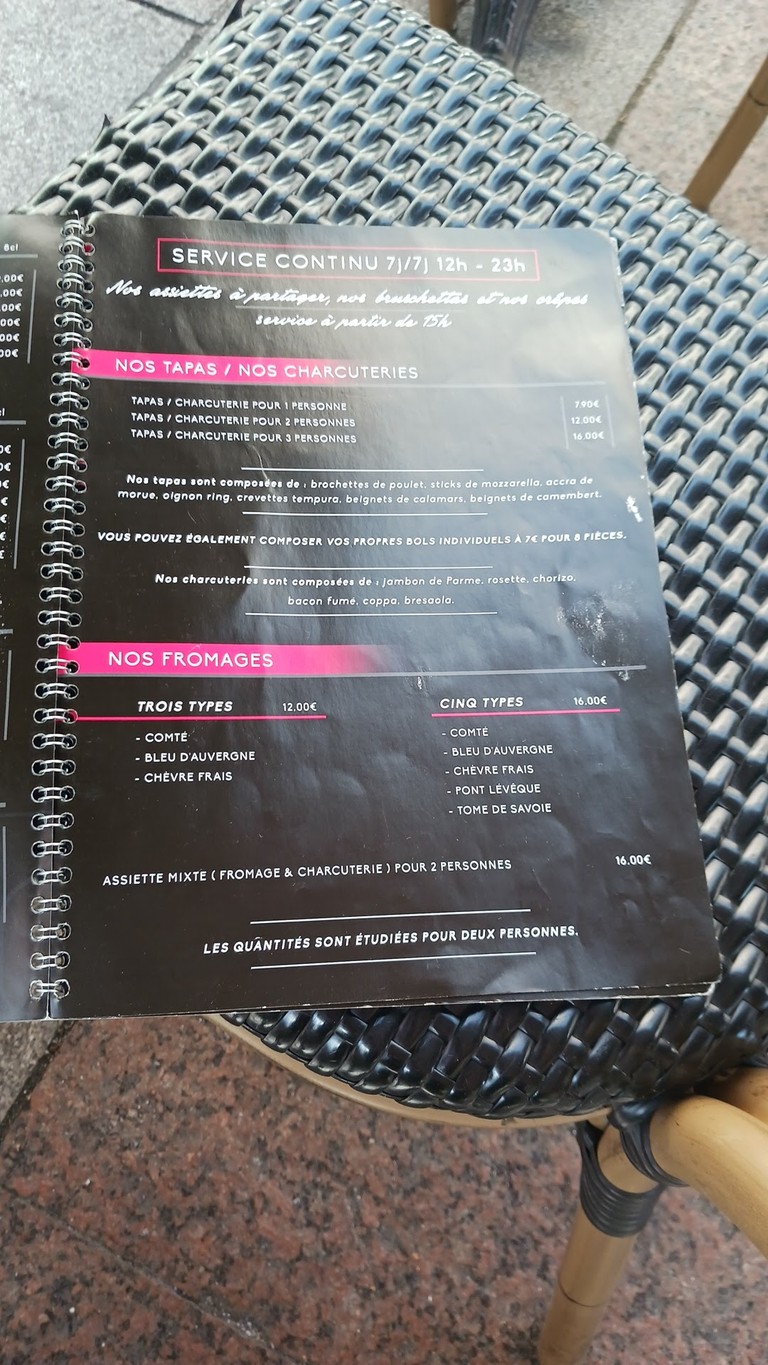Du côté de chez Fred menu 1