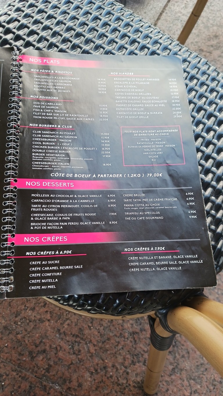 Du côté de chez Fred menu 2