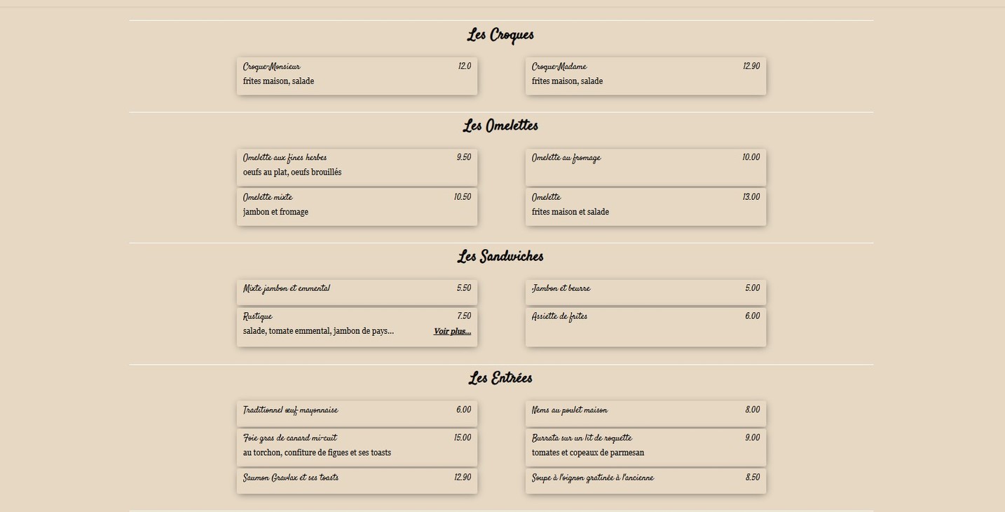 Eau Canal menu 2