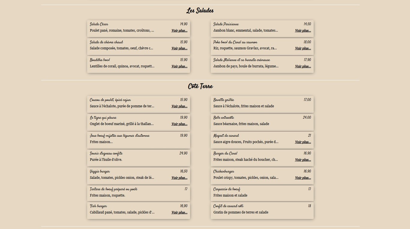 Eau Canal menu 3