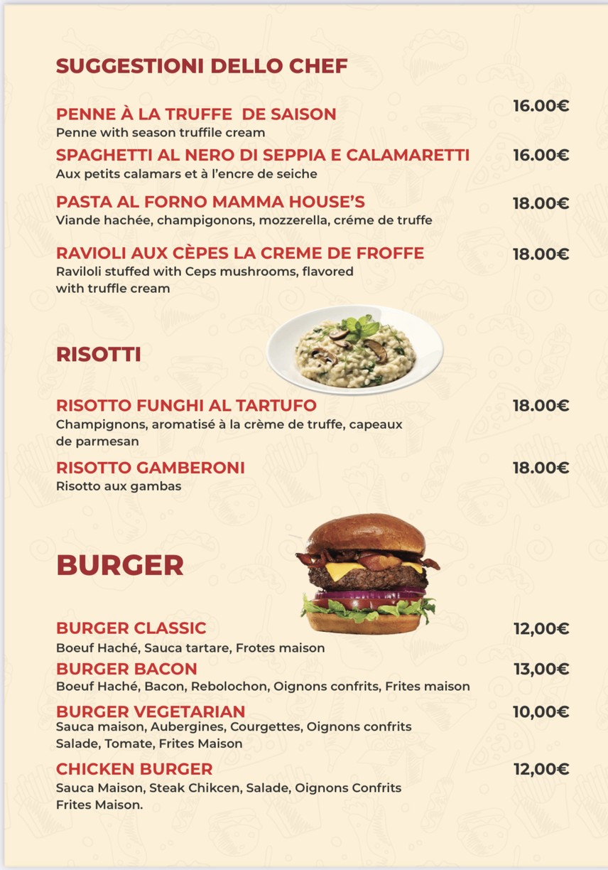 Mamma's House menu 1