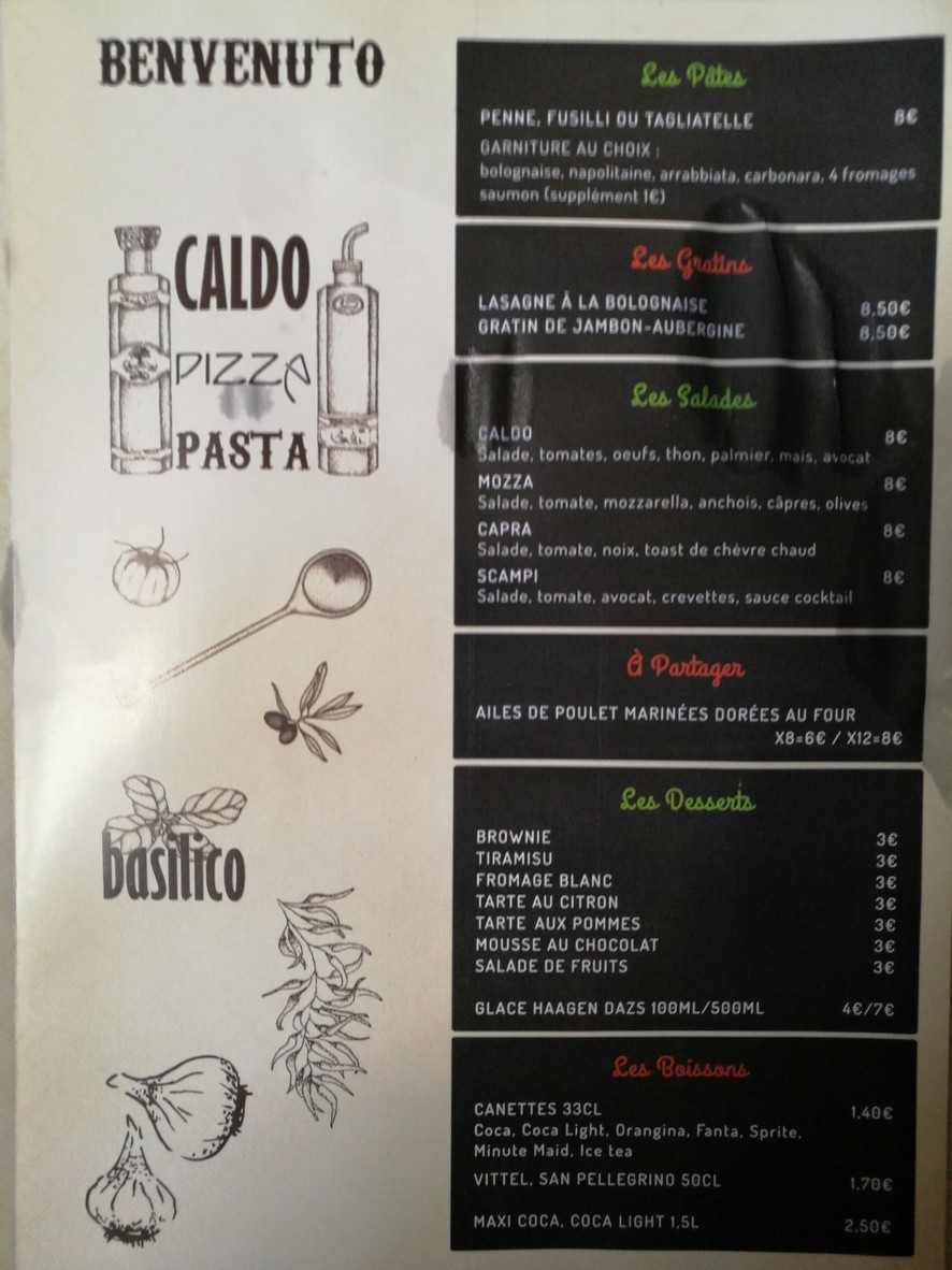 Pizza Caldo menu 3