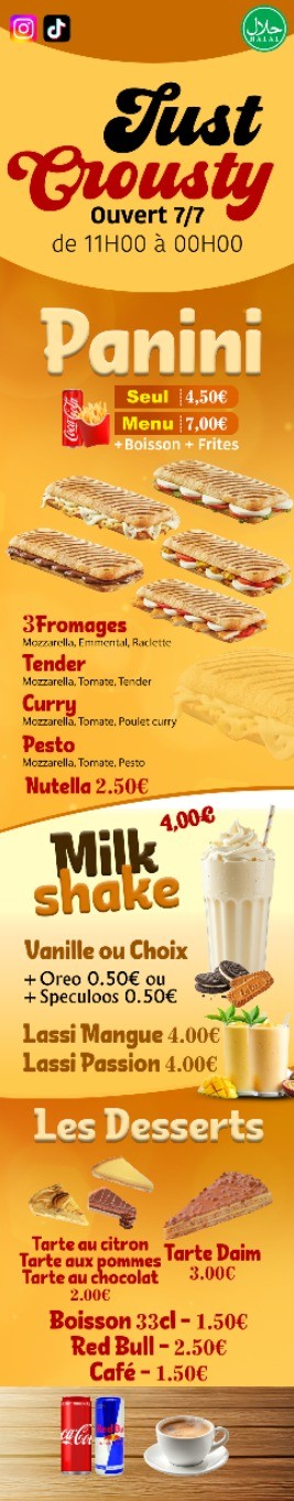 Just Crousty poulet menu 3