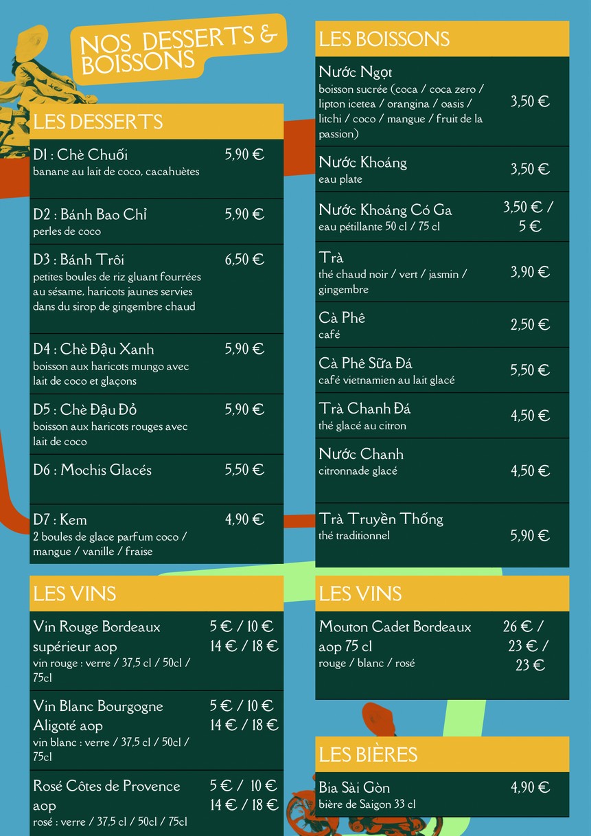 Sao Mai menu 4