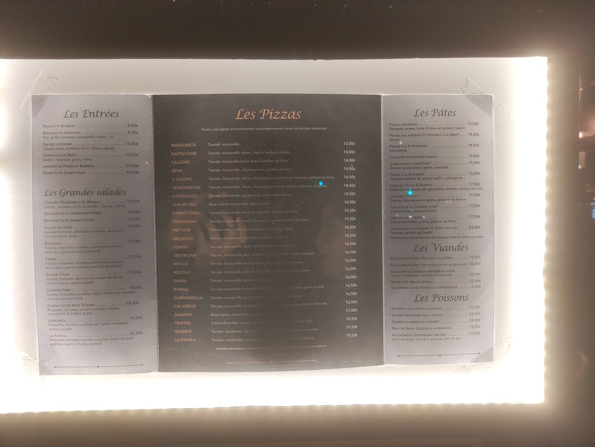 La Favola menu 1