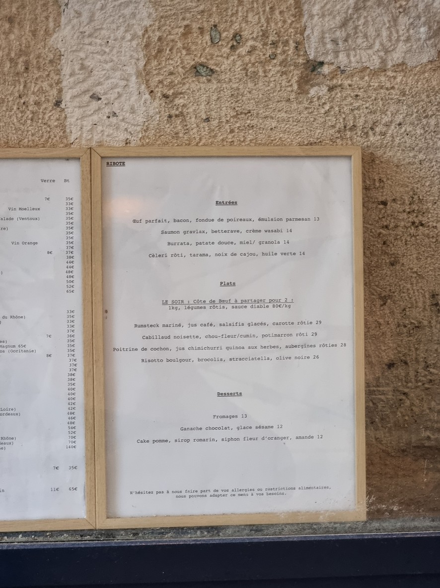Ribote menu 1