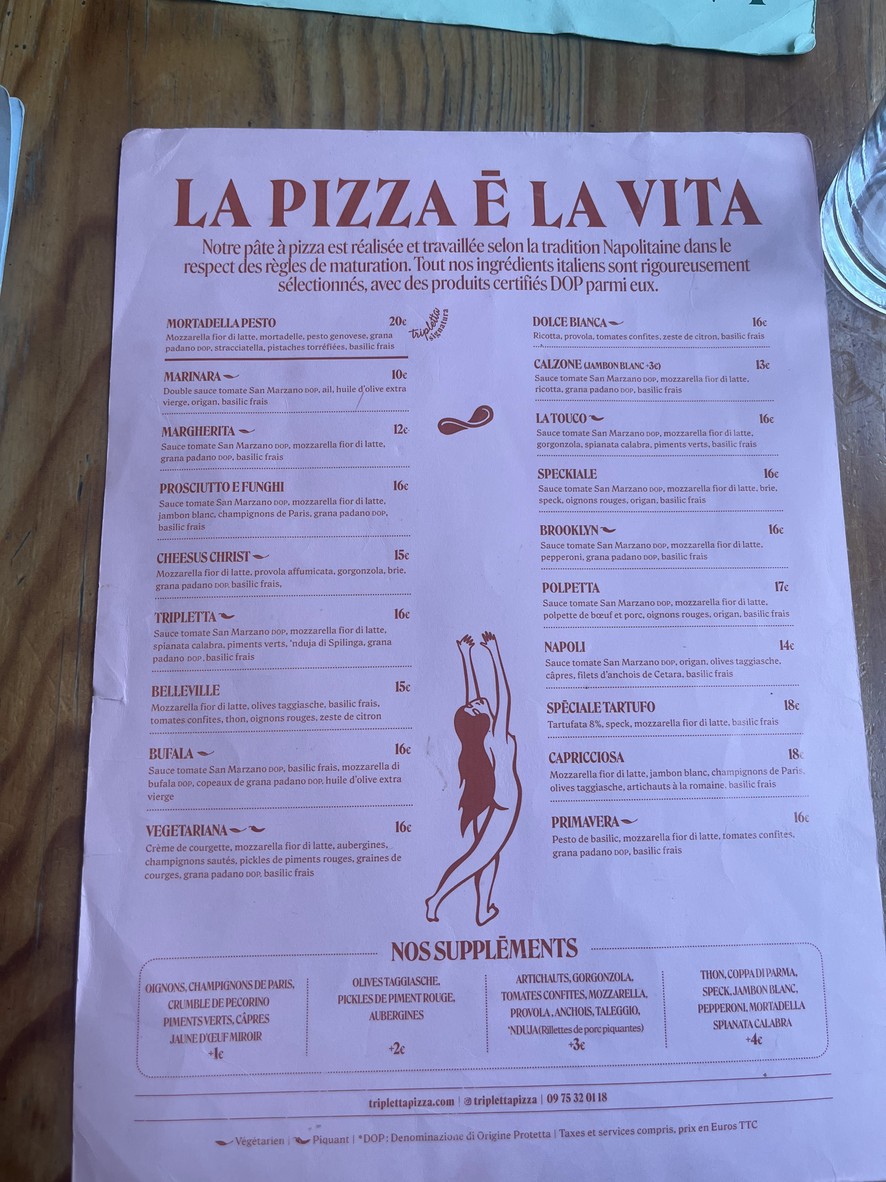 Tripletta Montrouge menu 2