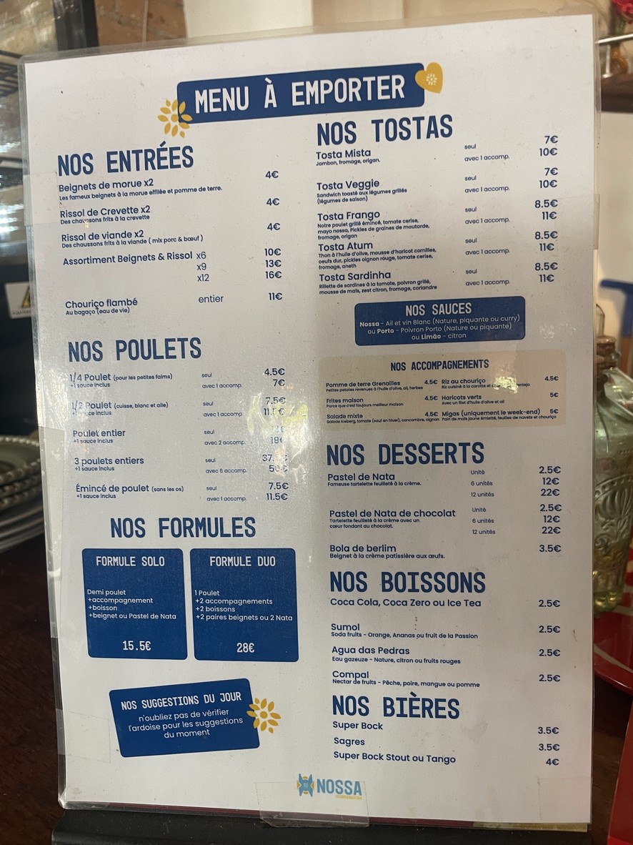 Nossa Churrasqueira Paris 11 menu 1