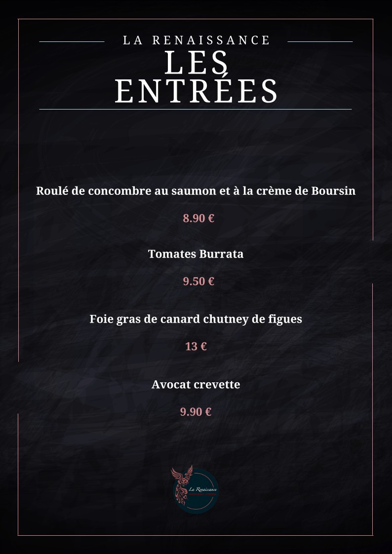 La Renaissance | Restaurant Halal menu 1