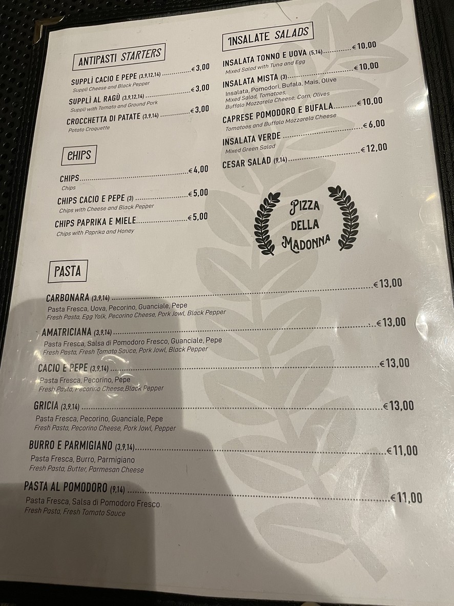Pizzeria della Madonna dei Monti menu 2