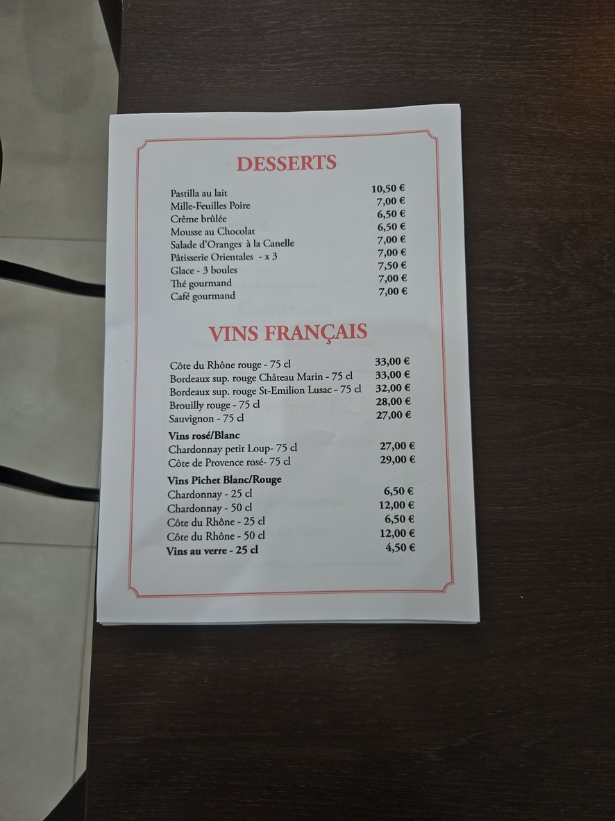 Le Silas menu 2