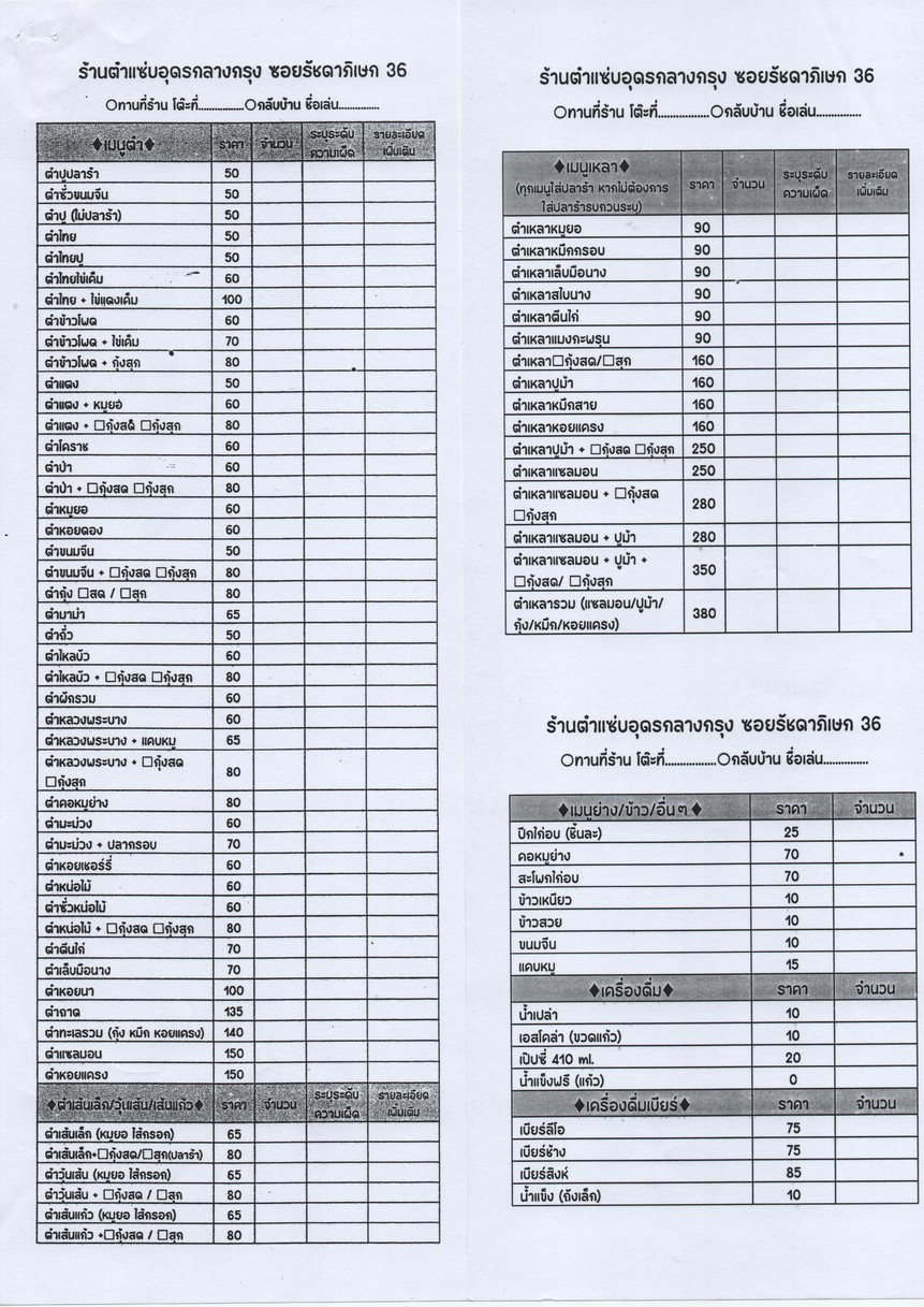 ตำแซ่บอุดรกลางกรุง-รัชดาภิเษก 36 menu 1