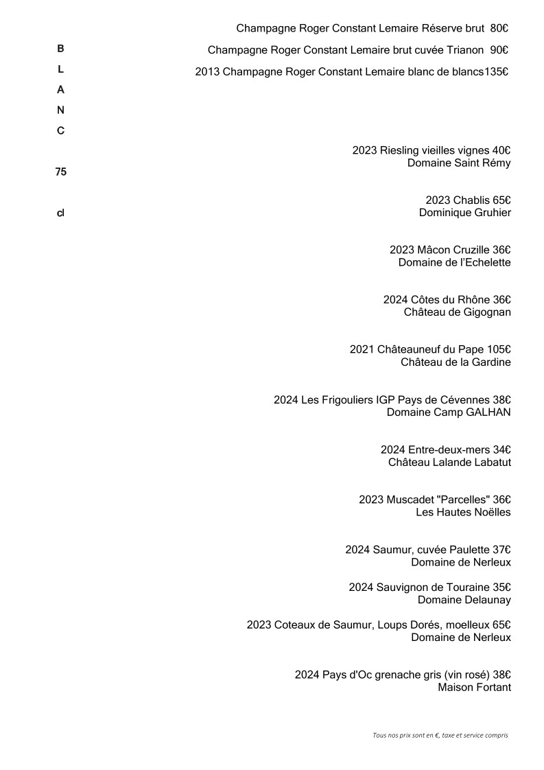 Saisons menu 5
