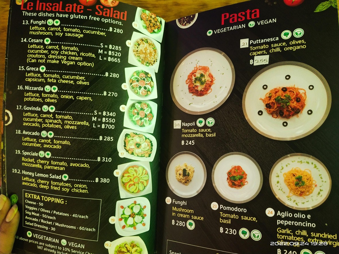 Govinda Vegetarian Vegan Restaurant in Bangkok menu 2