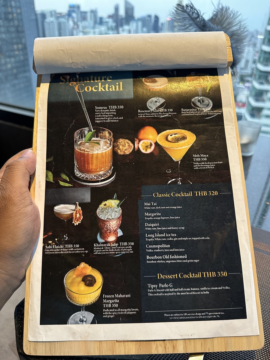 Baa Bar Bangkok menu 1