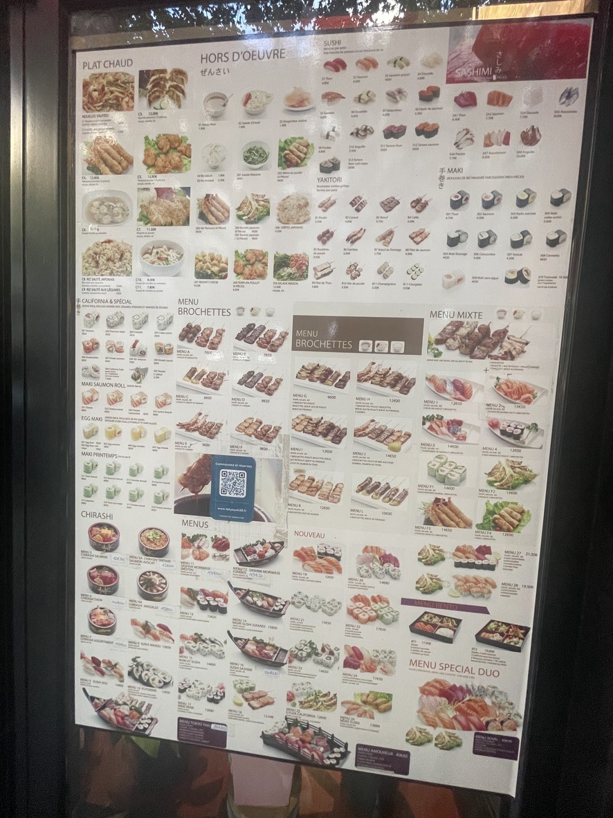 Tokyo Yaki 20e menu 1
