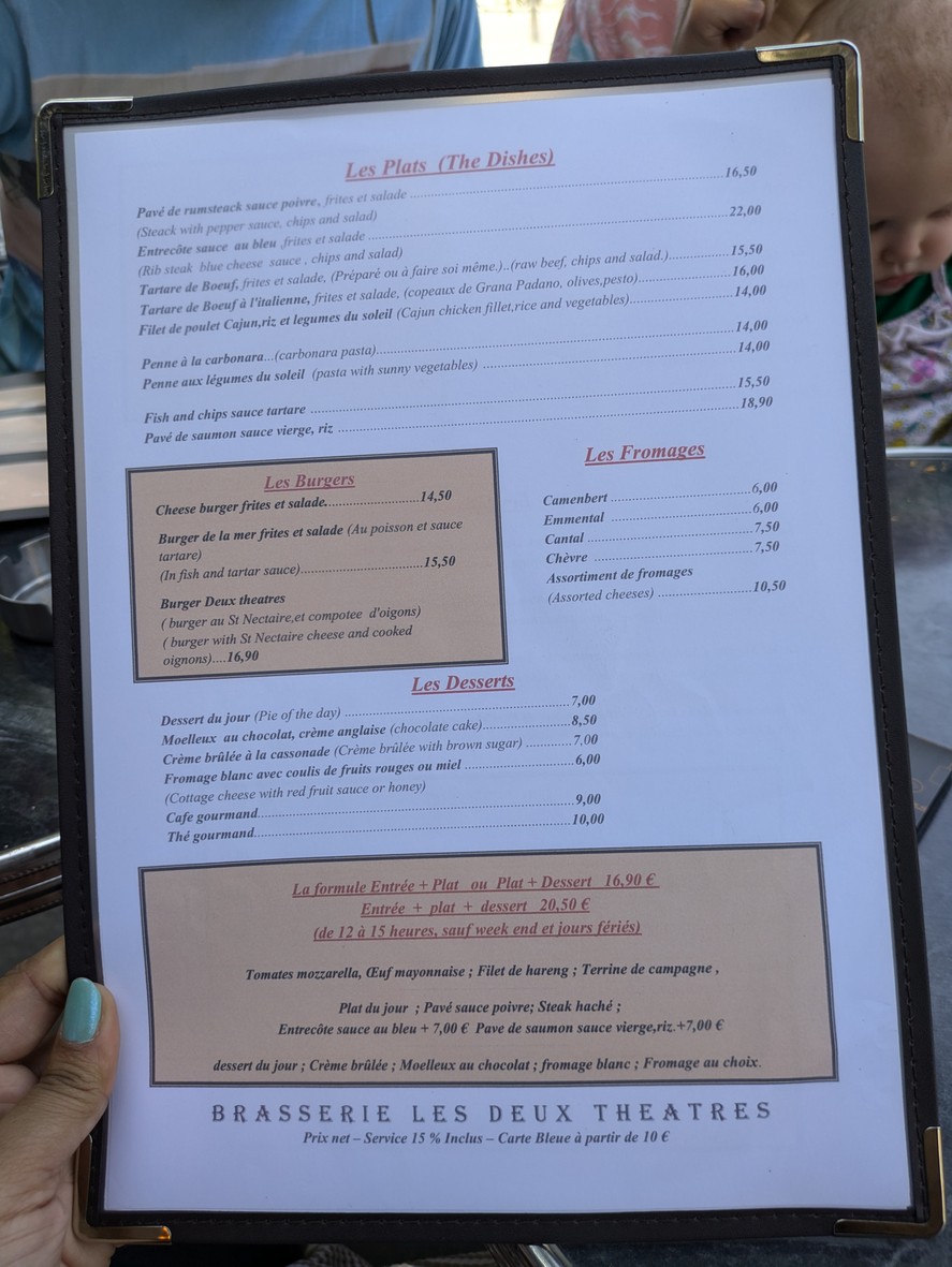 Brasserie Les Deux Théâtres menu 2