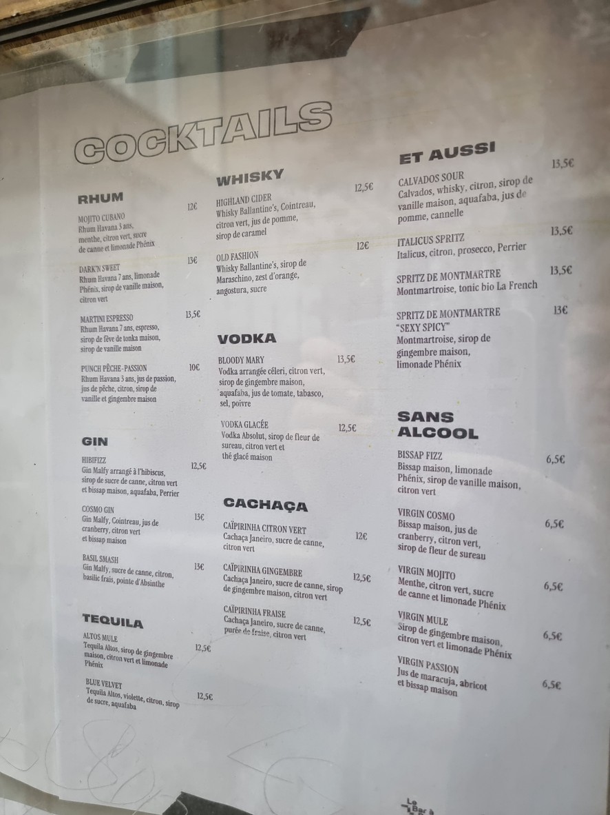 Bar à Bulles menu 2