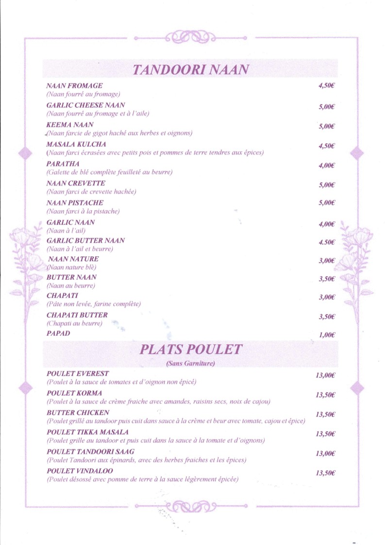 Everest Kitchen menu 2