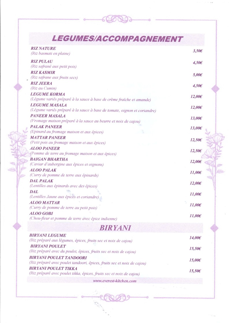 Everest Kitchen menu 4