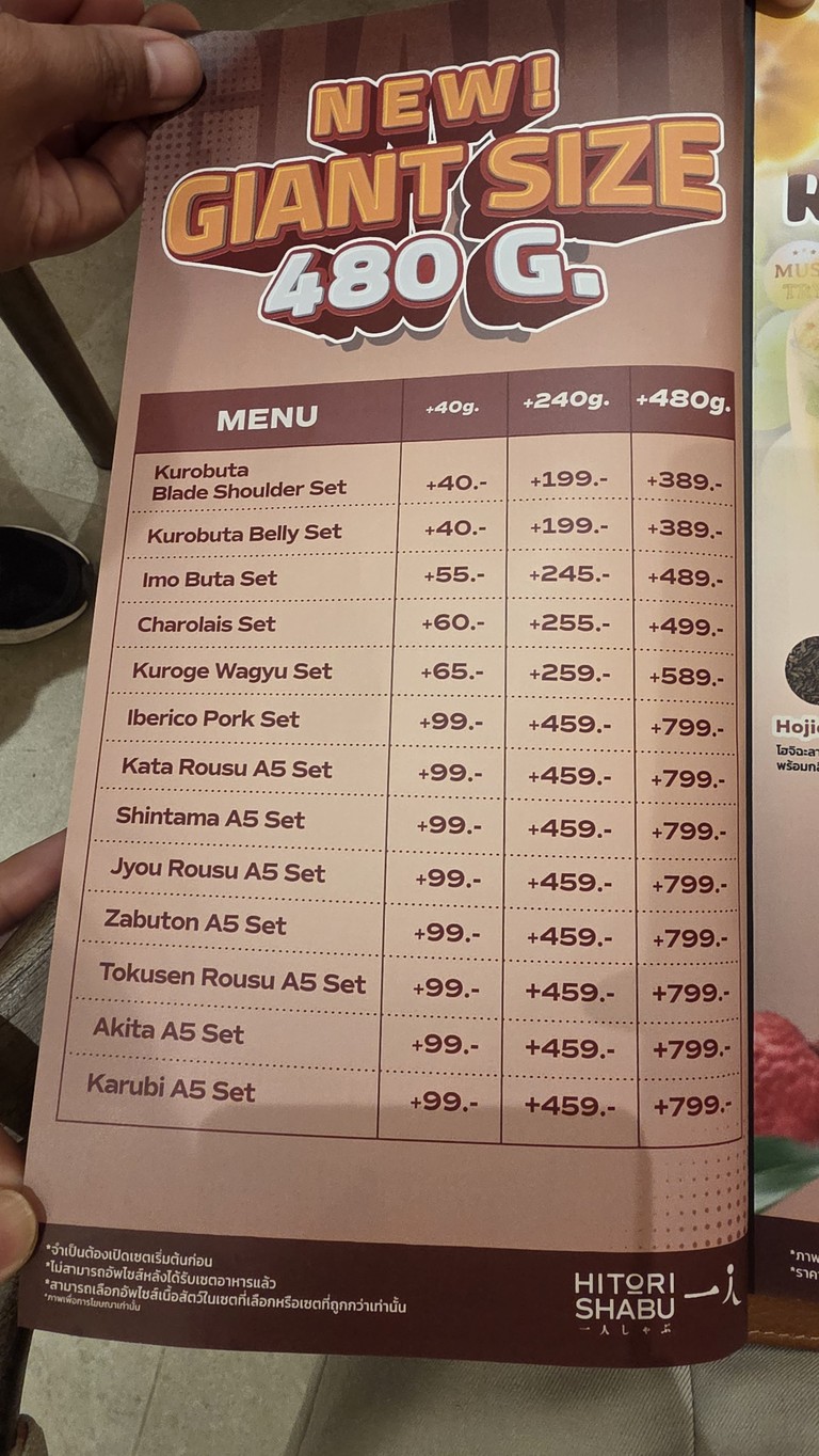 Hitori Shabu menu 5
