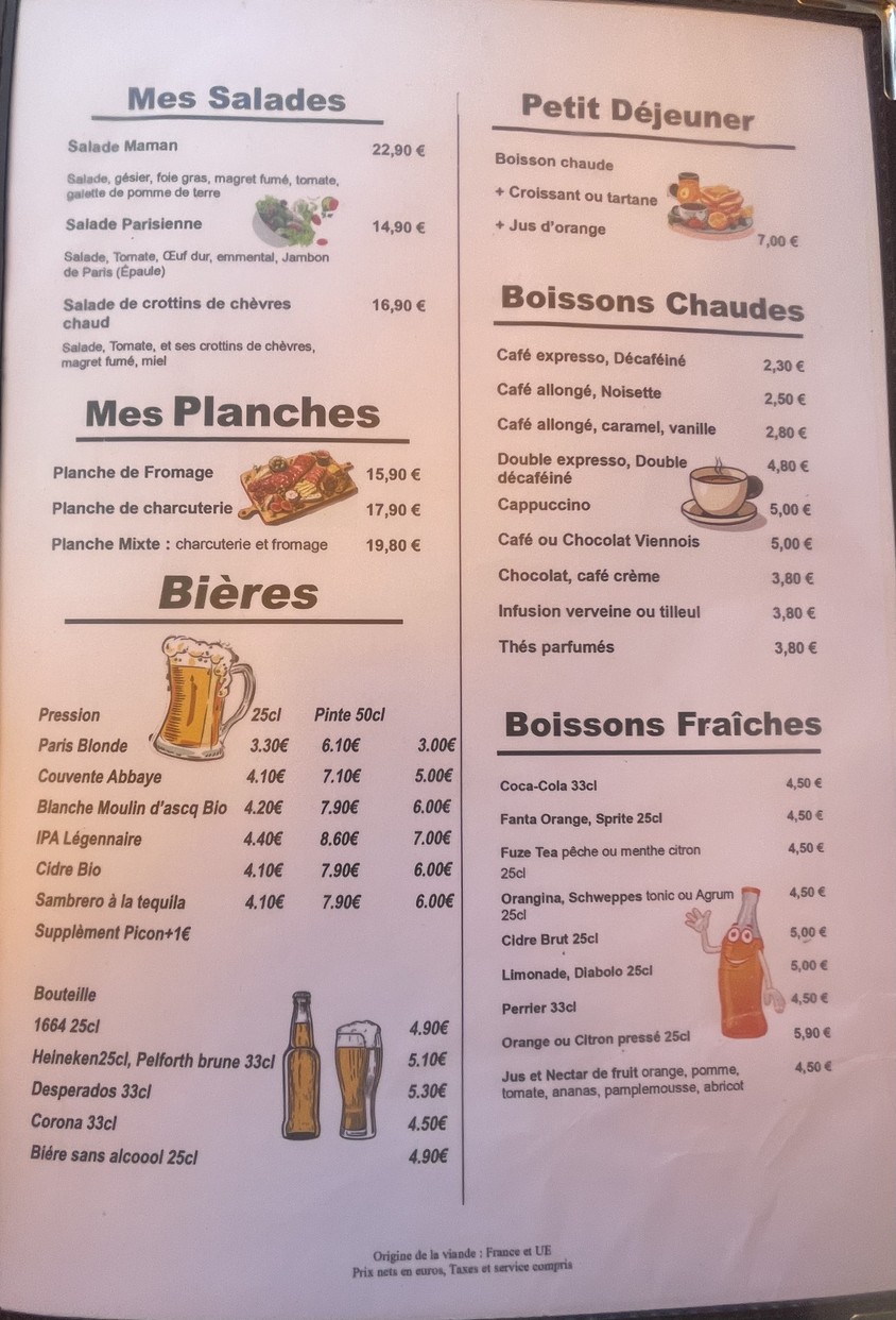 Chez maman menu 3
