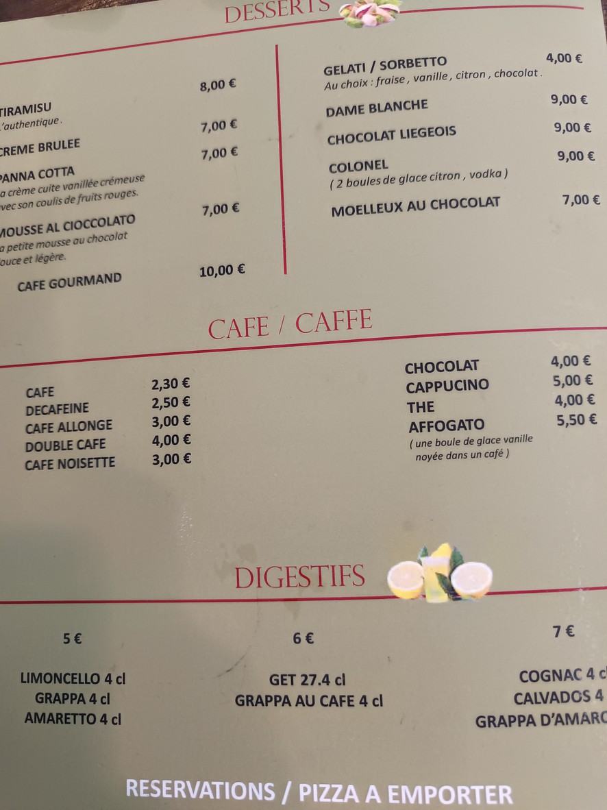 On Dîne à la Cheminée menu 2