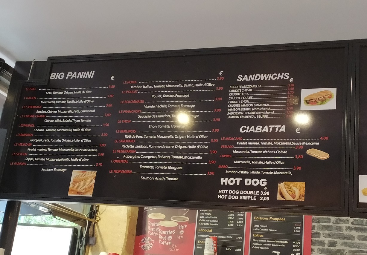 CASA DI PANINI menu 2
