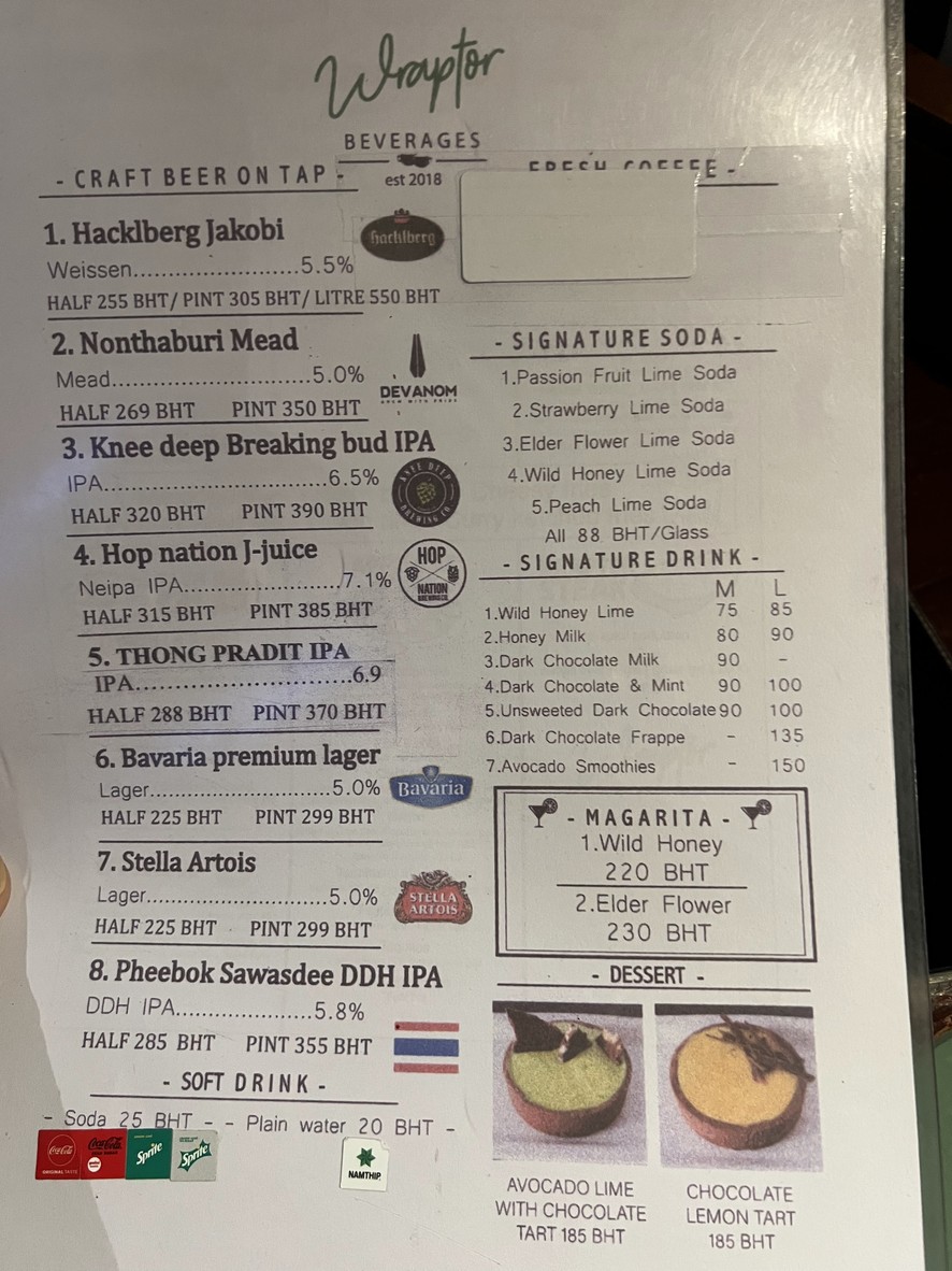 Wraptor cafe ( Wraptor 2 ) menu 3