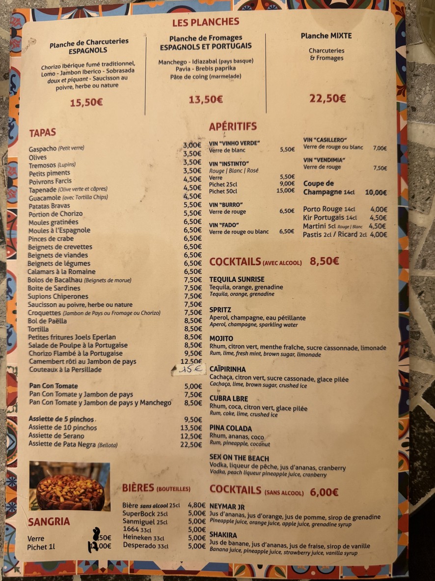 Chez Prada Teixeira 🇵🇹🇵🇹🇵🇹portugais , espagnol , tapas menu 1