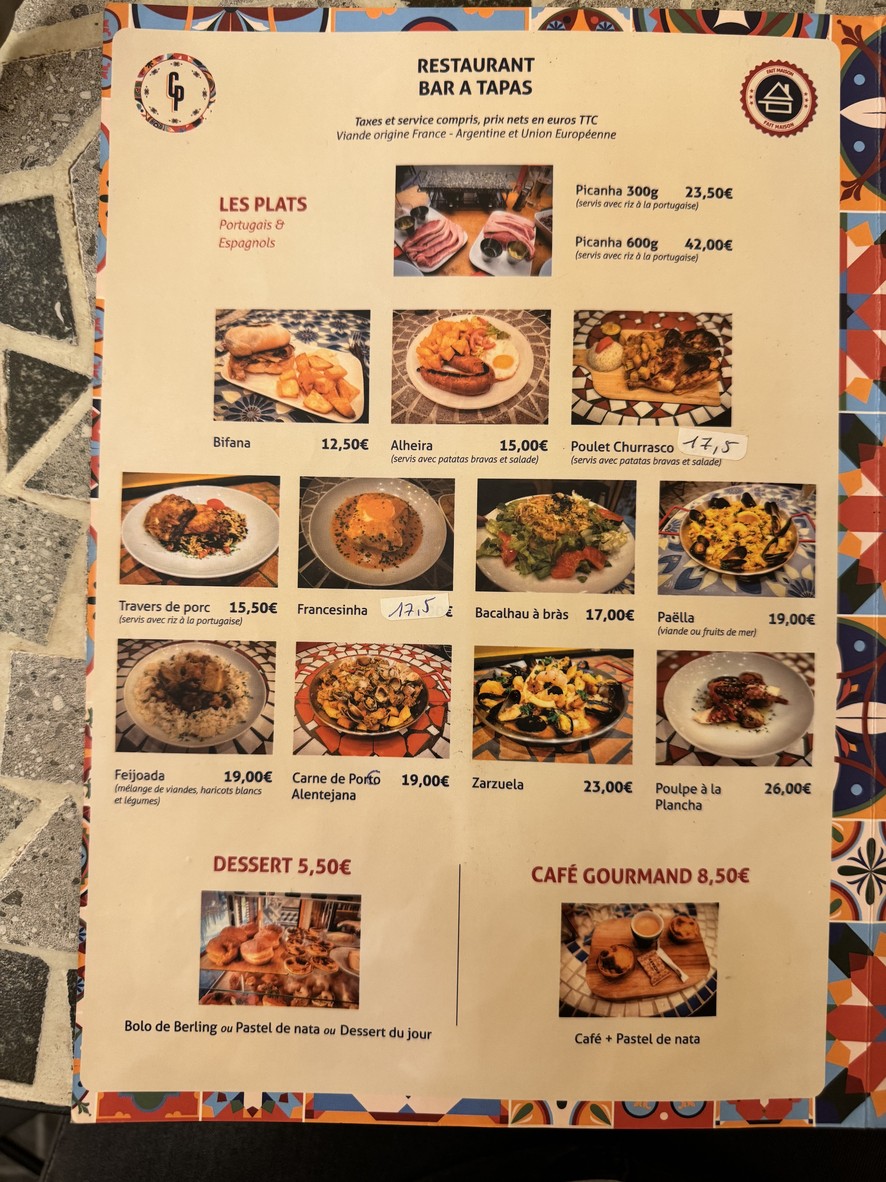 Chez Prada Teixeira 🇵🇹🇵🇹🇵🇹portugais , espagnol , tapas menu 2