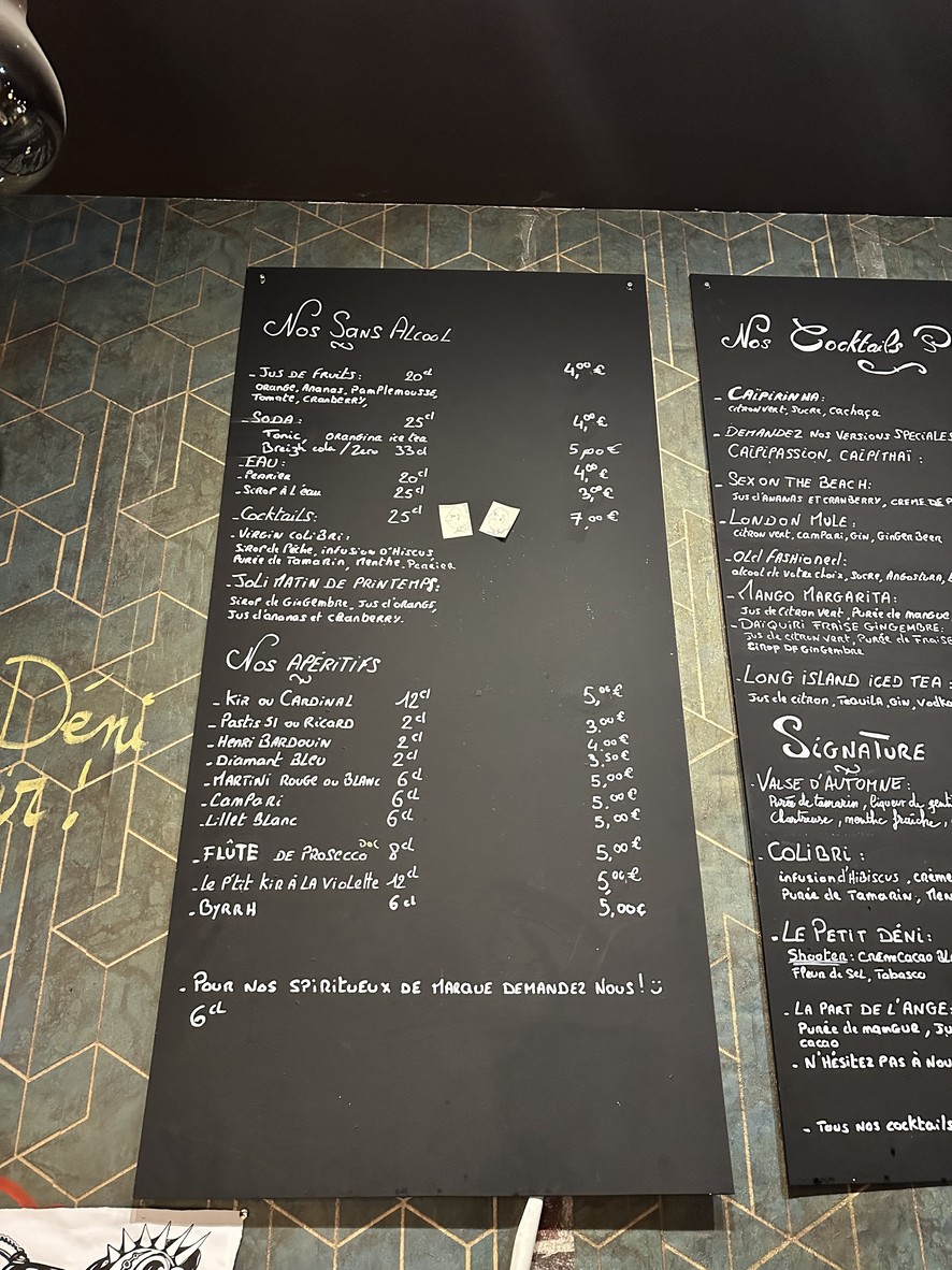 Le Petit Déni menu 1