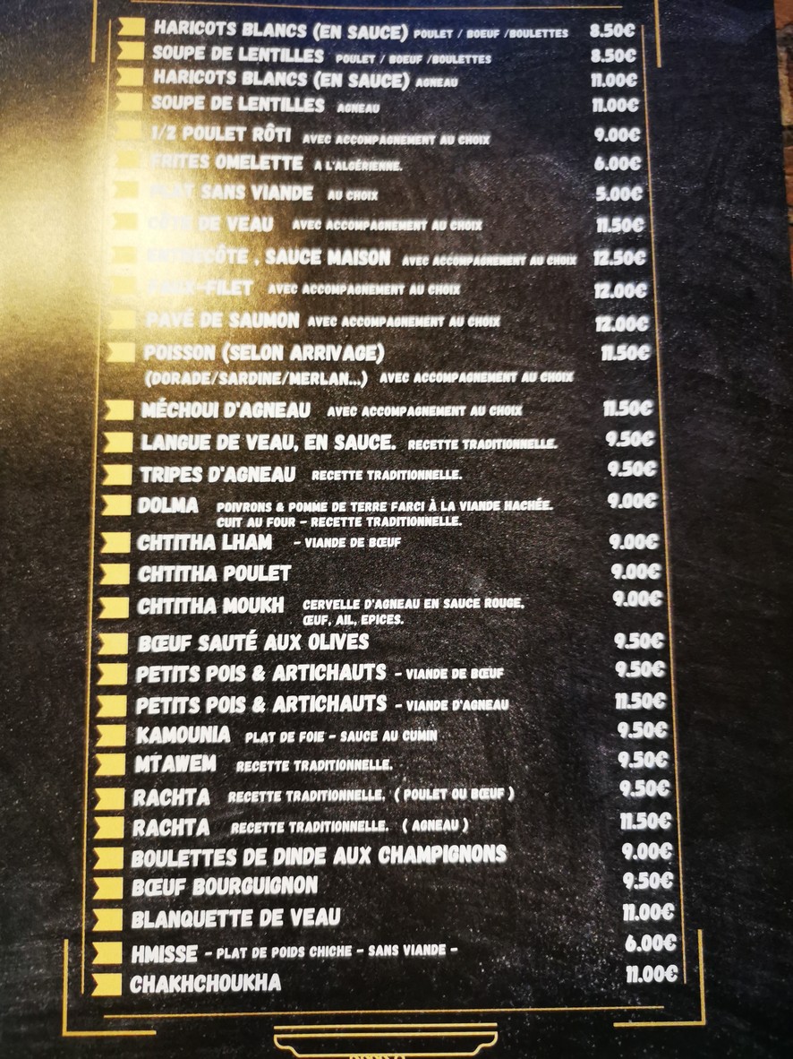 Le Rocher menu 2