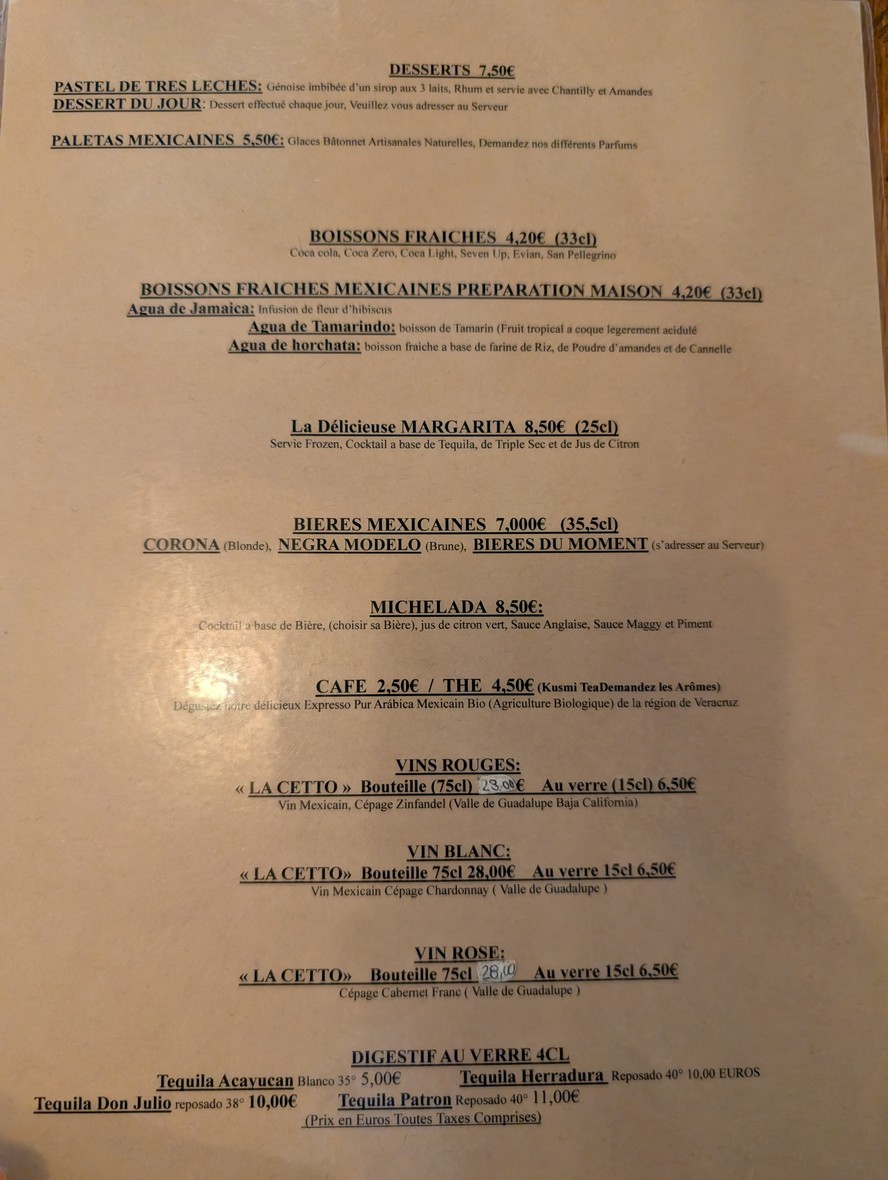 Itacate Cocina Mexicana menu 2