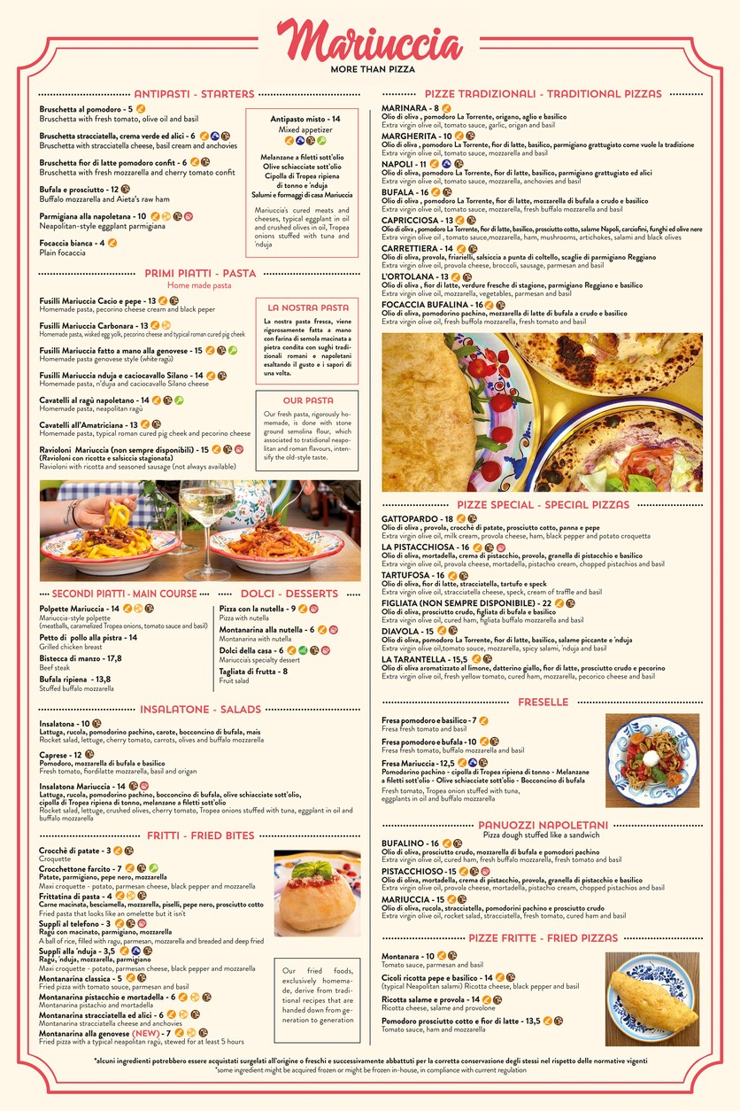 Mariuccia menu 1