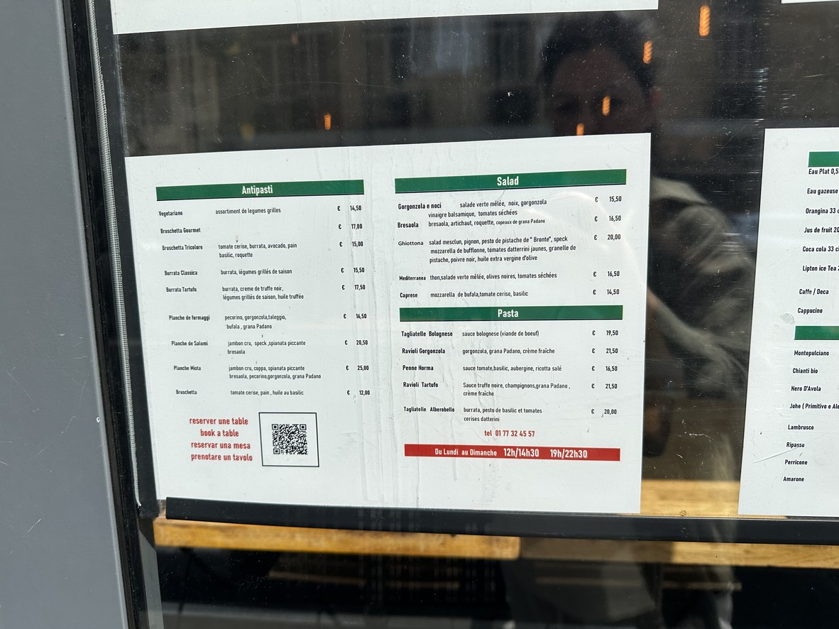 Arrivederci pizzeria menu 1