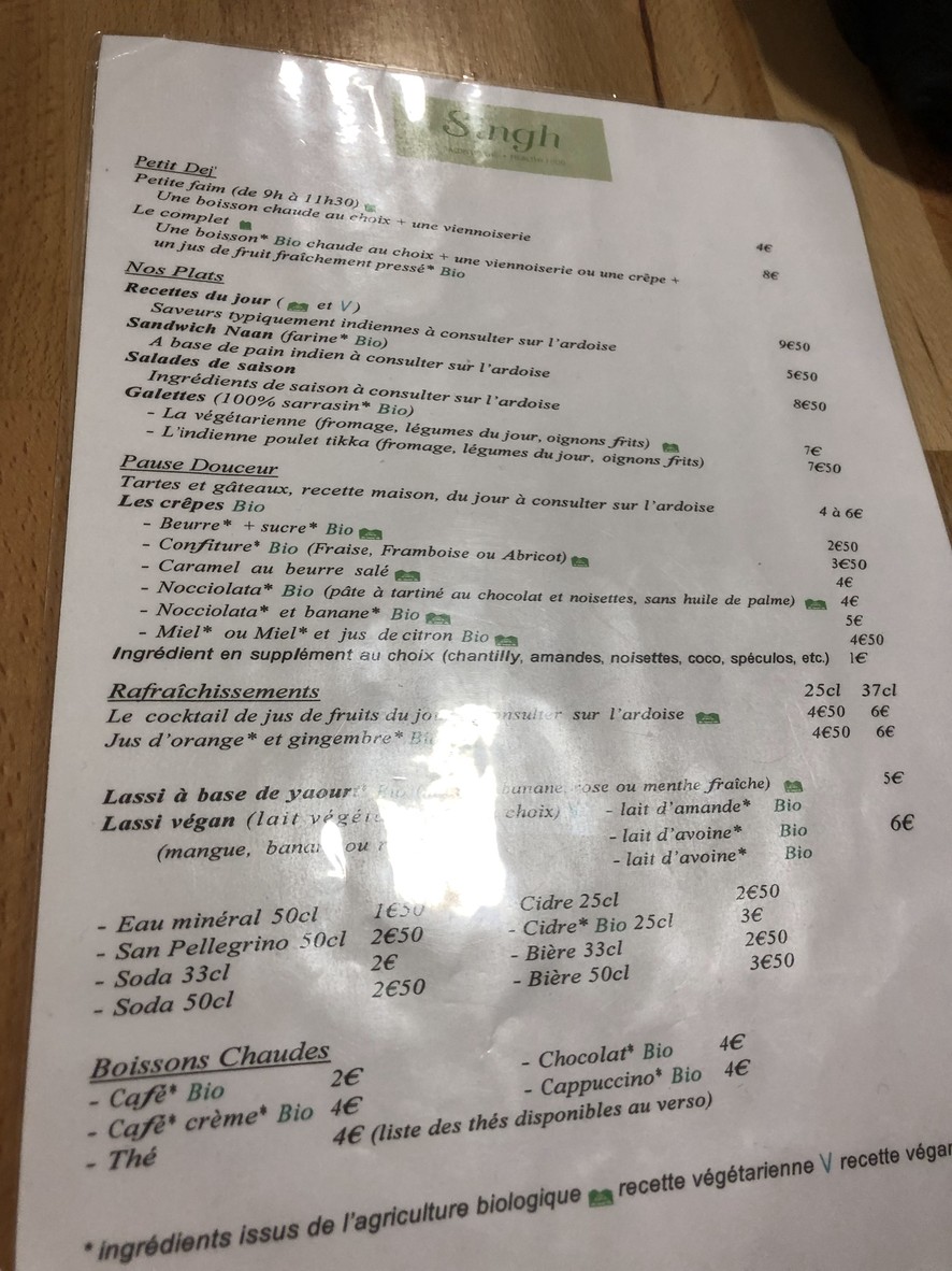 Singh menu 2