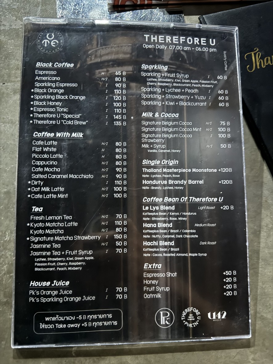 Phkin Therefore U Bistro - Bar & Coffee menu 2