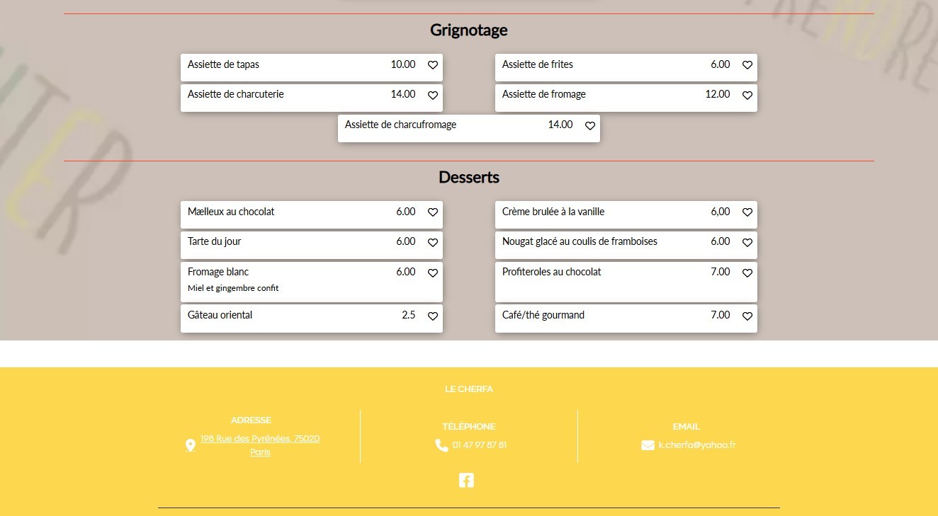 El cherfa menu 3