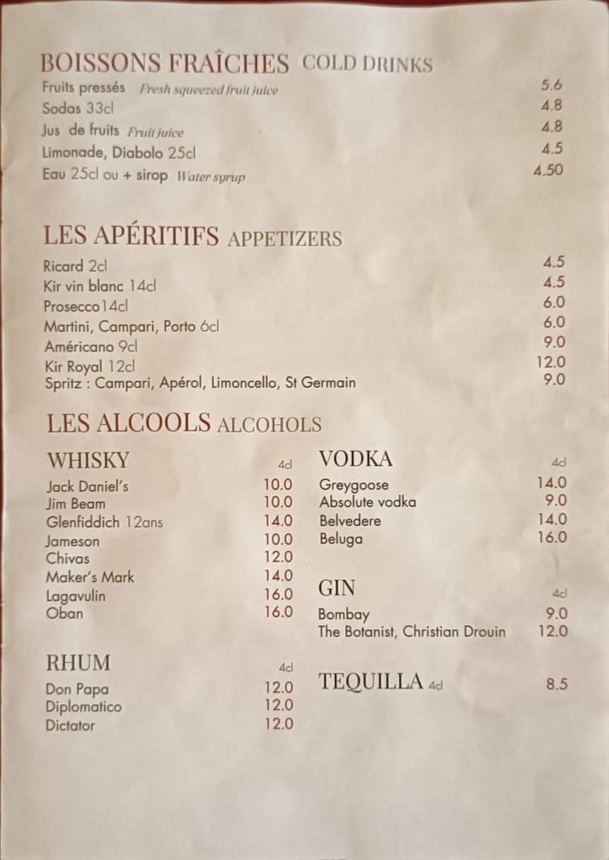 Bistro Le Palace menu 3